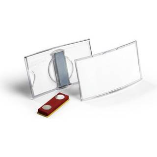 Durable konvex navneskilt med magnet 40x75mm. klar, 25 stk