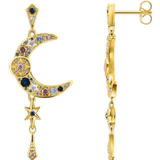 Thomas Sabo H2200-959-7 Damen-Ohrringe Royalty Mond Gold Plattiert