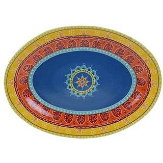 Certificeret International Valencia Oval Platter 16 """" X 12 """" Multicolor 14182