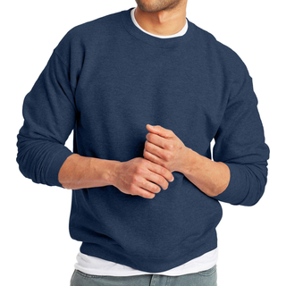 Hanes Unisex 7,8 oz. Ecosmart 50/50 Sweatshirt med rund hals S HEATHER NAVY