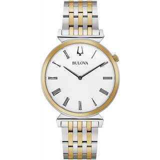 Bulova 98A233 Classic Hvid/Gul guldtonet stål Ø38 mm