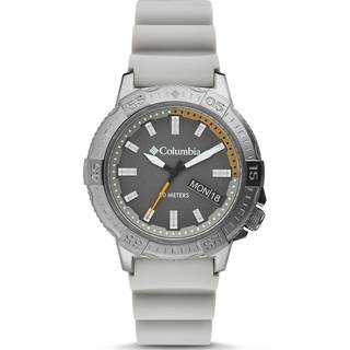 Columbia Peak Patrol Quartz Grey Dial Khaki Silicone Strap Men's Watch CSC03-004