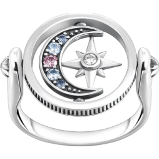 Thomas Sabo TR2377-945-7 Ring für Damen Royalty Stern & Mond Silber