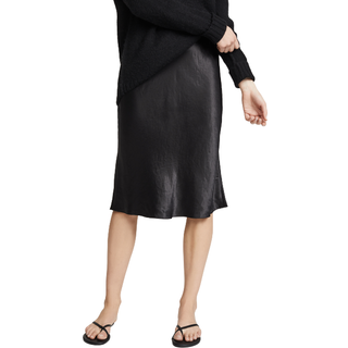 Vince Satin slip midi skirt - black - L