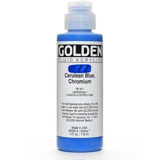 Golden Fluid Acrylic 4 Ounce Bottle Cerulean Blue Chromium (2050-4)