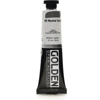 Åben langsomtørrende akryl af Golden N5 Neutral Grey 2 fl oz. Rør professionel akrylmaling uigennemsigtig