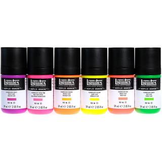 LQX Acrylic Gouache set 6x59ml fluorescents