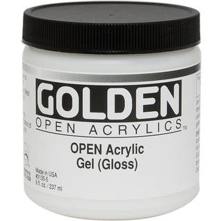 Åbn langsomtørrende akryl med gylden akrylgel (glans) 8 fl oz. krukke