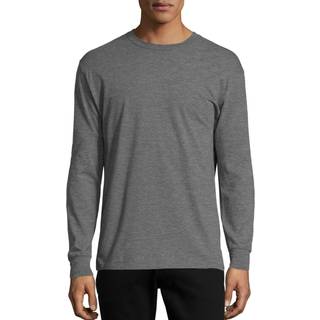 Unisex tøjfarvet langærmet t-shirt-sort-S (D0102H7K6W2)