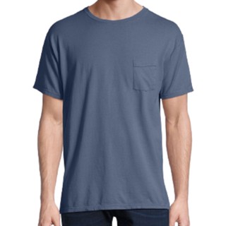 Unisex beklædningsfarvet t -shirt med lomme - sort - S (D0102H7Y8ZJ)