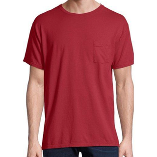 Unisex beklædningsfarvet t -shirt med lomme - sort - S (D0102H7K092)