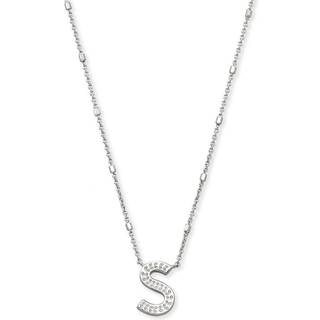 Kendra Scott Letter S vedhæng halskæde til kvinder mode smykker Rhodium-lagde messing Rhodium Metal Letter S