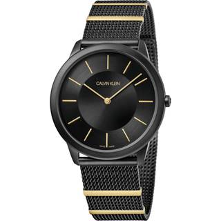 Calvin Klein Minimal Quartz Black Dial Mesh Stainless Steel Bracelet Mens Watch K3M514Z1