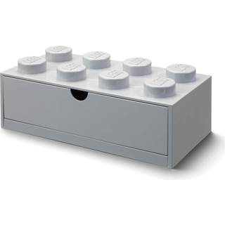 LEGO Storage Desk Drawer 8 brick - opbevaring med 1 skuffe - 32 x 16 cm - Stone Grey