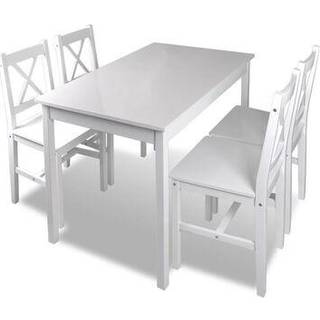 Spisebordssæt I 5 Dele - Hvid