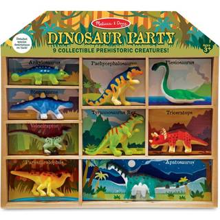 Melissa & Doug Dinosaur Party Play Set - 9 Collectible Miniature Dinosaurs i ett fall