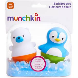 Munchkin Badebobbere: polarbjørn og pingvin – arktiske badelegetøj til baby og småbørn