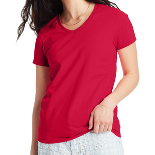 Ladies Essential-T V-hals T-shirt-Sort-S (D0102H7KWJ8)