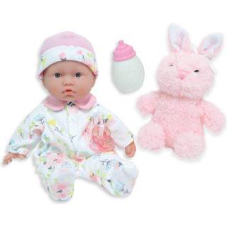 JC Toys - La Baby Travel Case Gift Set | Kaukasisk 11-tommer lille bl?d krop baby dukke | Vaskbar | Cute outfit flaske Pacifier & Plush Bunny | F