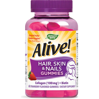Nature's Way – Alive! Hair, Skin & Nails Gummies, Jordbær 60 stk