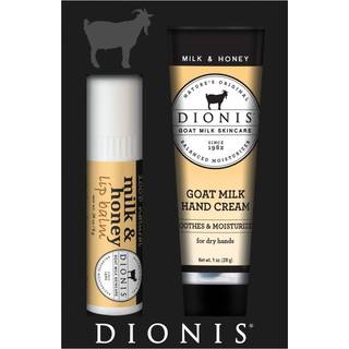 Dionis gedem?lk hudplejem?lk og honning duftende h?ndcreme og l?bebalsam s?t (1 oz og .28 oz) - lavet i USA - Grusomhedsfri og parabenfri
