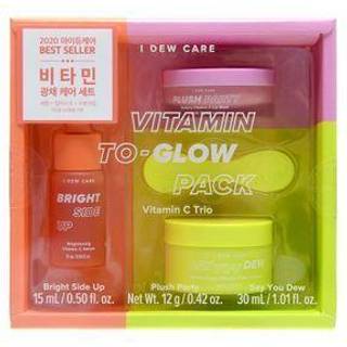 I Dew Care Skincare Set - Vitamin til Glow Pack | Mors dag gave spa -dag gave sæt serum creme læbe maske lysende vitamin C trio med niacinamid re