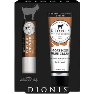 Dionis - Goat Milk Skincare Duftende h?ndcreme & l?bebalsams?t (1 oz og .28 oz) - lavet i USA - Grusomhedsfri og parabenfri (cremet kokosn?d & ha