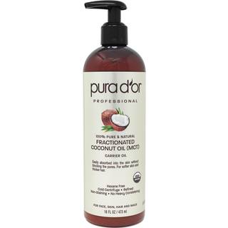 Pura d'Or 16 oz organisk fraktioneret kokosn?ddeolie - MCT -olie - 100% ren og naturlig USDA -certificeret koldpresset b?rerolie - Uscentreret he