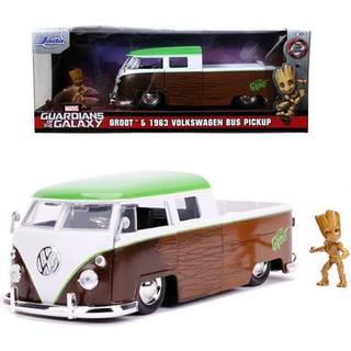 1963 Volkswagen Bus Pickup Truck med Groot Diecast figur """" Guardians of the Galaxy """" """" Marvel """" Series 1/24 Diecast Model Car af Jada