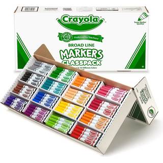 Crayola ikke-vaskbare klassepackmark?rer Bred Point 16 Assorterede farver 256/boks
