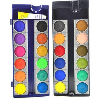 Pelikan uigennemsigtigt akvarelmaling s?t 24 farver plus kinesisk hvidt r?r (720862)