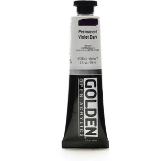 Åben langsomtørrende akryl af Golden Permanent Violet Dark 2 fl oz. Rør professionel akrylmaling gennemsigtig