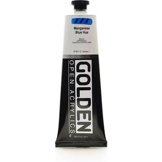 Åbn langsomtørrende akryl af Golden Manganese Blue Hue 5 fl oz. Rør professionel akrylmaling gennemsigtig