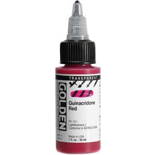 Golden Acrylic High Flow 1 Ounce Bottle Transp quinacridon rød