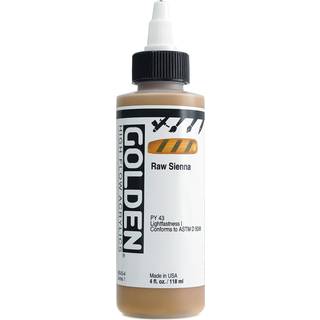 Akryl med høj strømning af Golden Raw Sienna 4 fl. oz. Blaske professionel akrylmaling semi-opaque