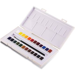 Sennelier La Petite Aquarelle Watercolor s?tter 24-farve halvpande Set Multicolor
