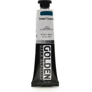 Åbn langsomtørrende akryl af Golden Cobalt Turquoise 2 fl oz. Rør professionel akrylmaling uigennemsigtig