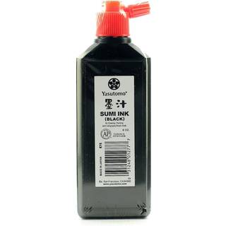 Yasutomo Bokuju Liquid Ink - 6oz sumi bl?k til kalligrafi og kunst - sort tegning bl?k til brug med japanske bl?kb?rster og dyppende kuglepenne