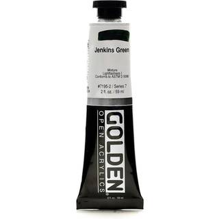 Åben langsomtørrende akryl af Golden Jenkins Green 2 fl oz. Rør professionel akrylmaling halvtransparent
