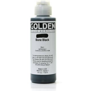 Fluid Acrylics af Golden Bone Black 4 Fl. oz. Blaske professionel akrylmaling halvtransparent