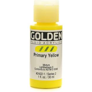 Fluid Acrylics af Golden Primary Yellow 1 FL. oz. Blaske professionel akrylmaling halvtransparent