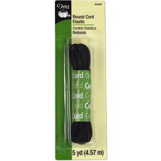 Dritz 9342b rund ledning Elastisk sort 5-yard