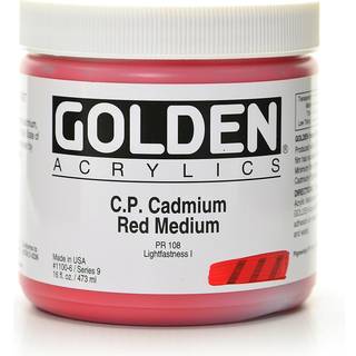 Golden Artist Acrylic 16 Ounce Jar Cadmium Red Medium (1100-6)