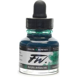 Daler -Rowney FW akrylbl?kflaske m?rkegr?n - alsidig akryl tegning bl?k til kunstnere og studerende - permanent kalligrafi bl?k - arkivbl?k til i