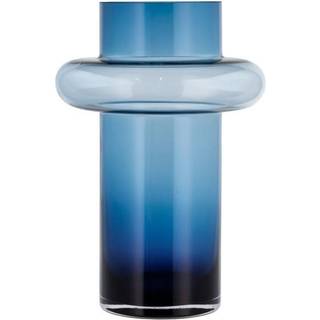 Vase Tube 30 cm Dark Blue Glas
