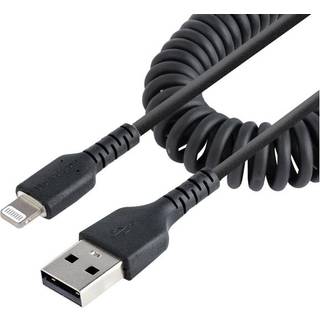 STARTECH USB TO LIGHTNING CABLE - 1M (3.3FT) COILED CABLE BLACK CABL