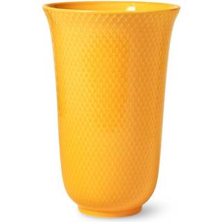 Lyngby Porcelæn Rhombe color vase, gul H20 cm