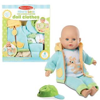 Melissa & Doug Mine til Love Mix & Match PlayTime Doll Clothes til 12-18 Unisex Dolls (6 stk)