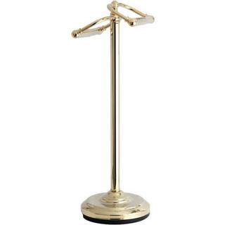 Kingston messing CC2202 Vintage fritst?ende dobbelt rulle toiletpapir indehaver poleret messing