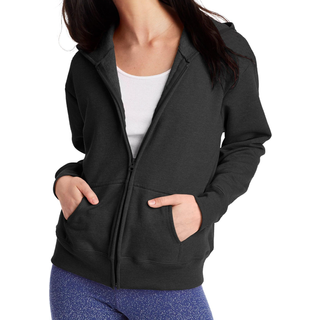 Hanes Women's Ecosmart Full-Zip Hoodie Sweatshirt Ebony Medium